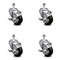 Service Caster 3.5 Inch Black Polyurethane Swivel 12mm Threaded Stem Caster Set with Brake SCC-TS20S3514-PPUB-BLK-TLB-M1215-4 - alternate 1